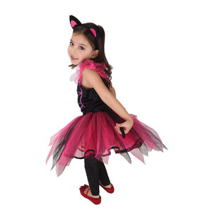 Fabbrica di alta qualità all'ingrosso costumi di Halloween grazioso piccolo gatto nero per le bambine - Product Image 3