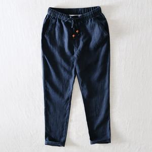 <span class=keywords><strong>Pantaloni</strong></span> da uomo in <span class=keywords><strong>lino</strong></span> 100 forniti Casual elastico in vita con coulisse Yoga Beach navy <span class=keywords><strong>jogger</strong></span> chino <span class=keywords><strong>pantaloni</strong></span> <span class=keywords><strong>pantaloni</strong></span> uomo - Product Image 4