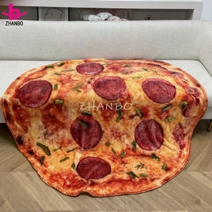 In Chuyển In Ấn Thăng Hoa Chăn Tùy Chỉnh BSCI Giấy Chứng Nhận Pizza Pattern Fleece Chăn Flannel Fleece Chăn - Product Image 5