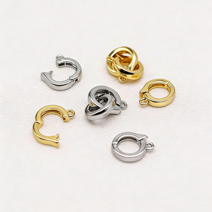 Ciondolo con Foro Largo Placcato <span class=keywords><strong>Oro</strong></span> 18k con Zirconi, Perline Distanziatrici in Ottone, Chiusura a Moschettone Robusta in Argento per Borsa e Cordino in Seta - Product Image 2