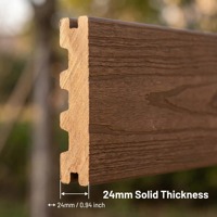 Dalles de terrasse durables en PVC carrées de 24 mm d'épaisseur, 141 mm de largeur, imperméables pour jardin, terrasse extérieure, projets de paysagisme