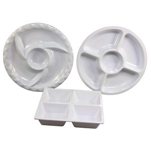 Piatto da portata in melamina diviso in sezioni quadrate e rotonde - Product Image 2