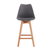 Tabouret de bar en plastique nordique, démontable, design écologique et durable, base en bois, pour usage commercial, salon, hôtel, restaurant