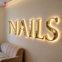 Enseignes LED 3D, lettres lumineuses, enseignes extérieures personnalisées pour entreprises, enseignes de bâtiment en métal inoxydable, lettres en relief LED, enseignes LED intérieures pour bureaux