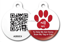 Étiquette d'identification d'animal de compagnie NFC codée par URL Collier en résine intelligente RFID Étiquette époxy 13.56Mhz pour chat et chien pour prévenir la perte