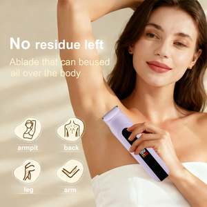 Épilateur de beauté violet pour femme, tondeuse bikini incurvée, <span class=keywords><strong>rasoir</strong></span> électrique rechargeable, IPX7, épilation pour femmes - Product Image 2