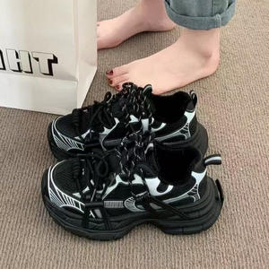 Zapatos de papá de suela gruesa para mujer para primavera 2025, zapatos de Montañismo deportivos blancos informales populares en línea - Product Image 3