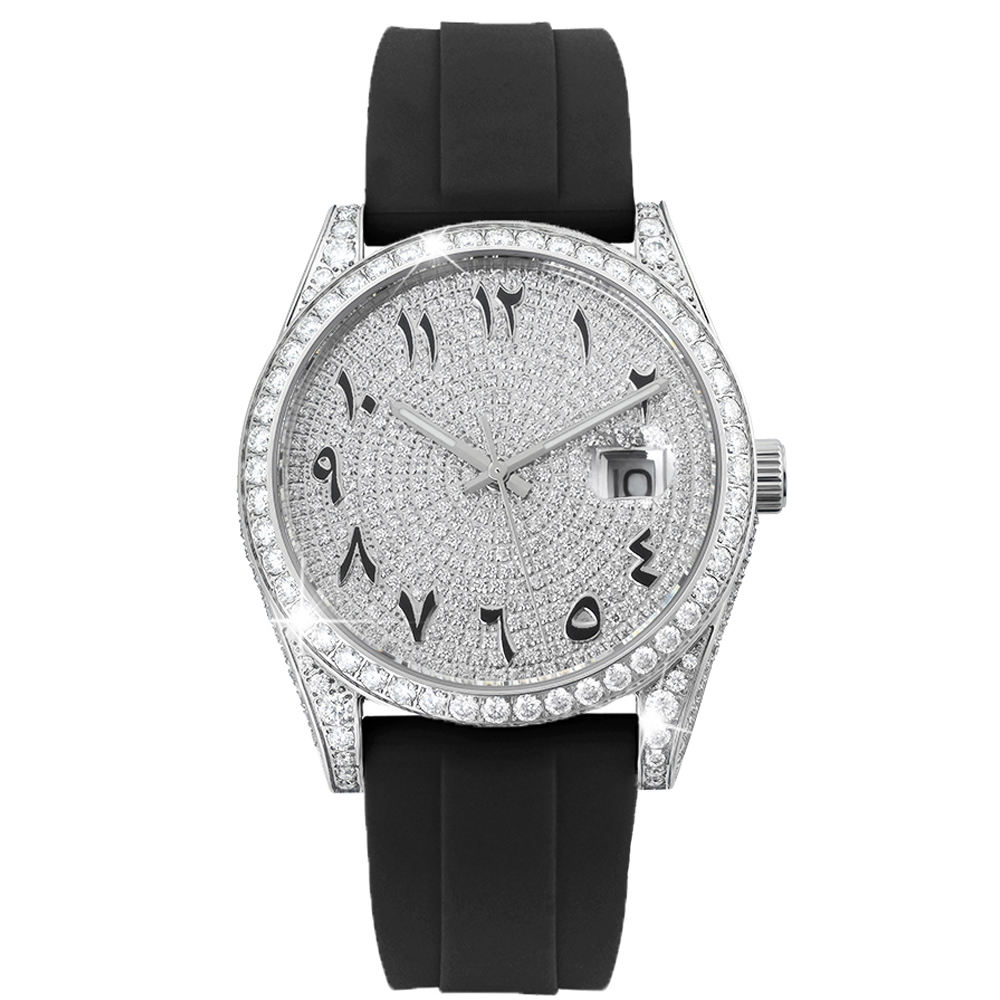 Silver-Black Arabic numeral dial