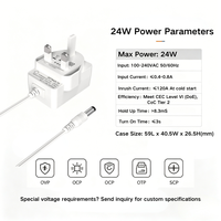 Adaptateur secteur MYIXI pour caméra embarquée AC/DC 12V-24V 1A-2A 100-240V 50/60Hz Prise 3 broches Matériau PC