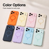 Coque de téléphone magnétique en silicone liquide souple C0457 avec protection intégrale de l'appareil photo et des boutons pour iPhone 16 17 Air 15 Pro 14 13 12 11 18 Pro Max