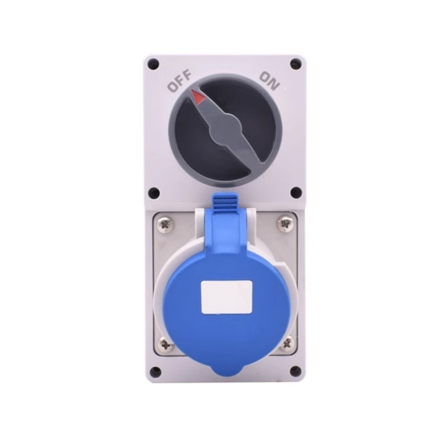 IP67 IP44 16A/32A 3/4/5-Pole 3-Phase IEC Industrial Surface Mounted Waterproof Socket Switch Electrical Mechanical Interlock