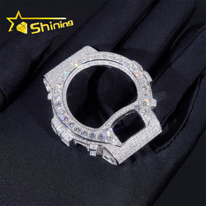Gioielli Hip Hop in Argento Sterling 925, Completamente Tempestati di Diamanti Moissanite VVS, Cassa DW6900, Lunetta per Orologio in Moissanite - Product Image 5