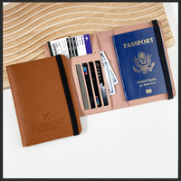 Portefeuille de voyage en PU tendance avec sangle pour voyage, porte-passeport en cuir PU grande capacité, logo personnalisé, cadeaux promotionnels pour entreprises