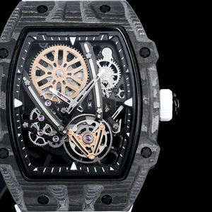 Reloj de Pulsera de Lujo para Hombre, con Correa de Silicona Blanca de Grado 5A, Caja de Carbono, Esqueleto, Tourbillon, Mecánico Automático - Product Image 3