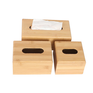 Wooden Tissue <b>Box</b> Bamboo Natural Finish For Home Hotel Restaurant Use With Logo Printing Option - Product Image 1