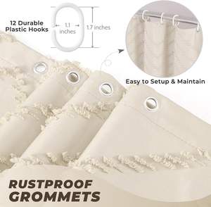 <span class=keywords><strong>Rideau</strong></span> <span class=keywords><strong>de</strong></span> <span class=keywords><strong>douche</strong></span> en tissu polyester imperméable <span class=keywords><strong>de</strong></span> couleur unie, à rayures en chevron texturées, style bohème moderne, 72 x 72 pouces, pour salle <span class=keywords><strong>de</strong></span> bain - Product Image 4
