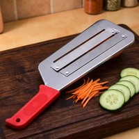 Couteau à éplucher double lame en acier inoxydable, trancheuse, râpe, coupe-choux, hachoir manuel pour légumes, idéal pour la cuisine et la préparation de salades.