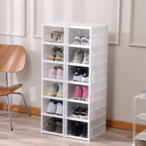 Second Generation Installation-Free Shoe Box With Custom Logo Space-Saving Folding Shoe Rack Dustproof Shoe Storage Box