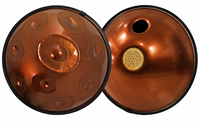 Handpan Desain Opsional Travel Gold 9 Nada G Kurd 432HZ atau 440HZ Baja Tahan Karat 43cm Handpan Kecil Mini Handpan
