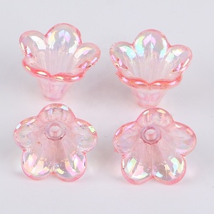 กระดิ่งดอกไม้สไตล์ใสชุบอะคริลิคเครื่องประดับผม DIY ต่างหูดอกไม้ - Product Image 3