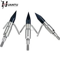 Pointes de flèches de chasse HT Archery Broadhead 225 grains en acier inoxydable 420 pour arc composé, arbalète et arc classique, tête amovible