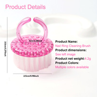 Brosse à poussière pour ongles en forme d'anneau en plastique coloré 2026, mini brosse ronde pour nettoyer la poudre des ongles, brosse anti-poussière pour ongles