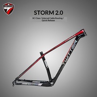 Cadre de vélo de montagne en fibre de carbone TWITTER Storm STORM2.0 à libération rapide, avec passage interne des câbles, pour VTT, montage de freins dissimulé hors route