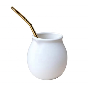 En gros, Tasses en céramique Mate de 250 ml, série Football, avec paille en acier inoxydable, réutilisables, portables, style sud-américain authentique pour Yerba - Product Image 5