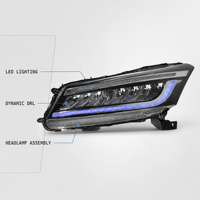 Modification de l'ensemble de phares LED pour Honda Accord 8ème génération 2008-2013, style aile, feux de jour dynamiques