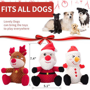 3 חבילה חג mas plush כלב צעצועים חמודים צעצועים עמיד מחמד חמוד חג המולד גור כלב קשוח כלב צעצוע - Product Image 6
