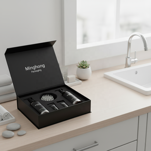 Boîte cadeau en carton de <span class=keywords><strong>bonne</strong></span> <span class=keywords><strong>qualité</strong></span>, personnalisée, noire, pour le maquillage, les soins de la peau, le stockage, produits de beauté et de soins personnels de luxe, emballage de boîte cadeau - Product Image 2