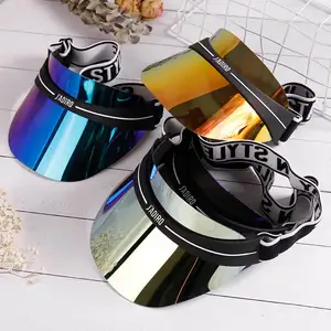 Katrina men women party festival fashion sun colorful PVC transparent UV protect plastic sun visors caps