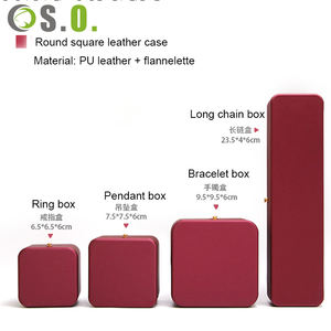 Caja de Joyería de Cuero PU Rojo y Verde con Logotipo Personalizado para Anillos, Colgantes, Pulseras, Brazaletes, Collares, Pendientes - Product Image 2