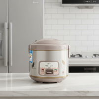 Cuisinière à riz multifonctionnelle avec minuterie mécanique, chauffage sous le plateau, revêtement antiadhésif en acier inoxydable, portable et écologique