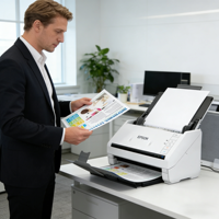 Scanner couleur A4 haute vitesse Epson DS-535II CIS à alimentation papier, pour documents et contrats, avec connexion USB automatique continue – En stock