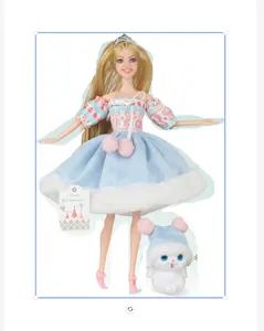 Nueva llegada princesa muñecas ropa moda Navidad Mejores Regalos maquillaje vestir muñecas para niña
