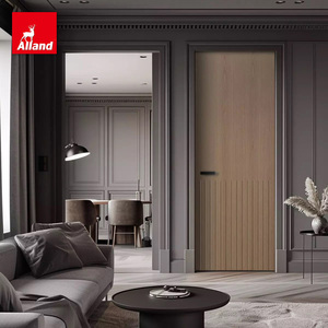 Puerta Interior de Madera de Diseño Minimalista de Alta Gama Alland, con Marco Estrecho de Grano <span class=keywords><strong>Vertical</strong></span>, Insonorizada y con Diseños Diversificados para Villas de Lujo - Product Image 3