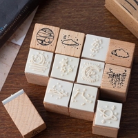Timbre en bois de bambou de style chinois traditionnel pour scrapbooking de Journal DIY