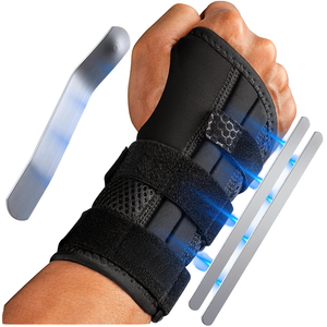 Attelle de poignet respirante en flanelle HKJD avec ajustement confortable et fermeture auto-agrippante pour l'arthrite et le syndrome du canal carpien - Product Image 1