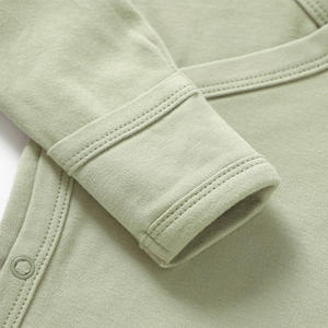 ชุดรอมเปอร์เด็กอ่อนแขนกิโมโนผ้าฝ้ายออร์แกนิค 100% แบบเรียบ ไม่มีลาย  พร้อมปักโลโก้ตามสั่ง - Product Image 5