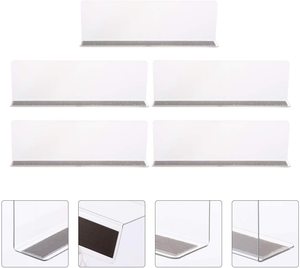 Separadores de estante de acrílico de cinta L de plástico de alta calidad, separador de armarios, divisor de productos básicos con magnético para supermercado - Product Image 3