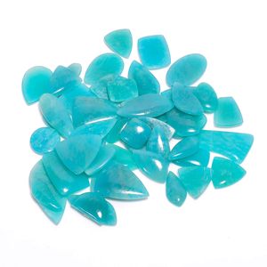 Cabujones de Amazonita Natural, Gemas Sueltas de Diferentes Formas, Pulidas en Azul, para la Elaboración de Joyería - Product Image 1