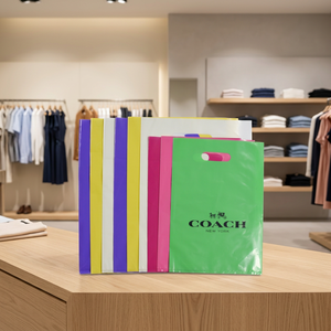 High Glossy Reusable Plastic Shopping <b>Bags</b> With Patch Handle Offset Printing Custom Logo LDPE <b>Bag</b> for Boutique - Product Image 1