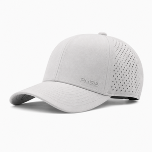 Casquette de golf blanche perforée au laser, respirante, à visière incurvée, réglable, avec logo personnalisé, vente <span class=keywords><strong>en</strong></span> gros, OEM - Product Image 1