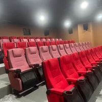 Bon marché Prix préférentiel Fauteuil rembourré en tissu rouge de luxe à dossier haut Salle de cinéma Salle de théâtre Siège de cinéma Fauteuils