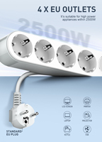 Multiprise SE1-C LDNIO Prise de courant EU à 4 prises PD 20W Port USB Prise de courant à montage encastré Prise d'extension européenne
