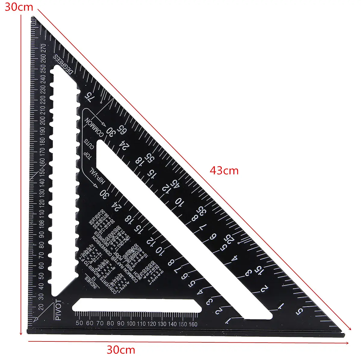 7/12inch Speed Square Metrisches Aluminium-Dreieck lineal für Messwerk zeug Metrischer Winkel Winkelmesser Holz bearbeitungs werkzeuge