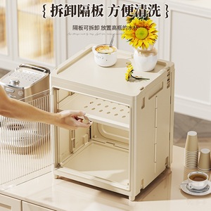 Desktop Cup Storage Cabinet With Door Dustproof Organizer For Home Kitchen Use Rectangle Standing Type 1 Layer - Product Image 4