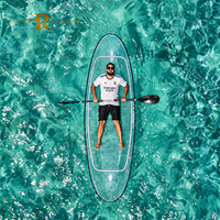 Kayak transparent de qualité commerciale en polycarbonate incassable pour location en resort, canoë individuel en cristal clair pour attraction touristique