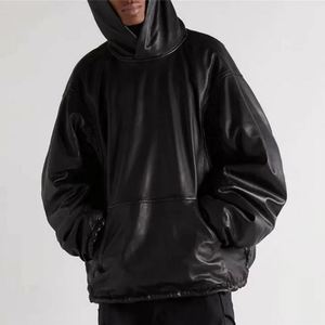 เสื้อแจ็คเก็ตหนังของผู้ชายเสื้อมีฮู้ดเสื้อแนวสตรีทเสื้อสวมหัวหนาเสื้อแจ็คเก็ตหนังมีฮู้ดสำหรับผู้ชายโลโก้ออกแบบได้ตามต้องการ - Product Image 1